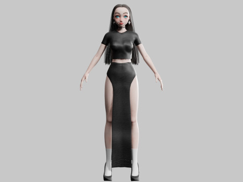 Cute Cartoon woman V31518 Modelo 3D