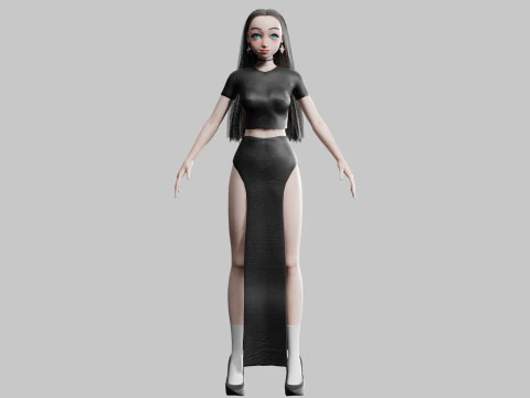 Cute Cartoon woman V31518 3D Model