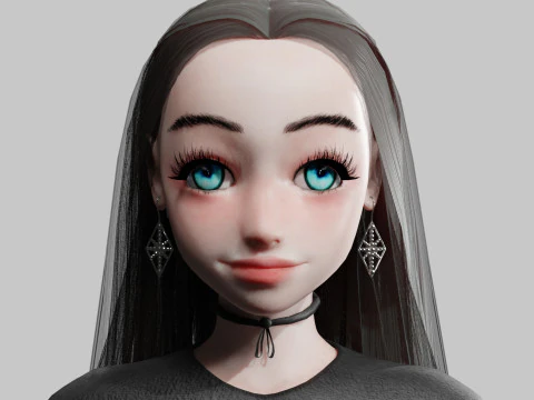 Cute Cartoon woman V31518 3D Model
