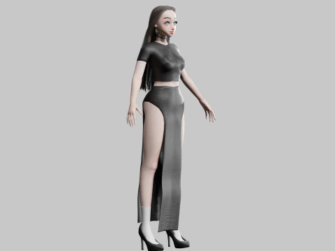 Cute Cartoon woman V31518 3D Model