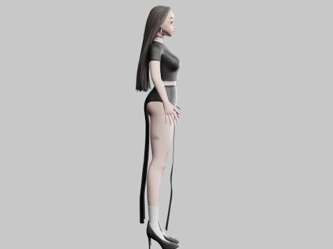 Cute Cartoon woman V31518 Modelo 3D