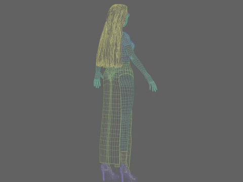 Cute Cartoon woman V31518 3D Model