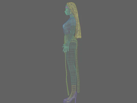 Cute Cartoon woman V31518 3D Model