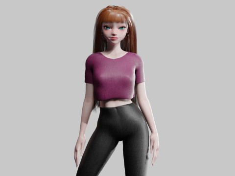 Cute classic Woman V30632 3D Model