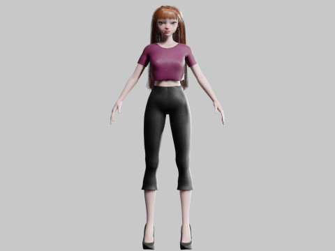 Cute classic Woman V30632 3D Model