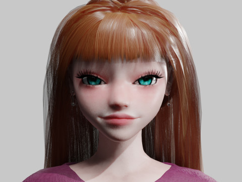 Cute classic Woman V30632 3D Model