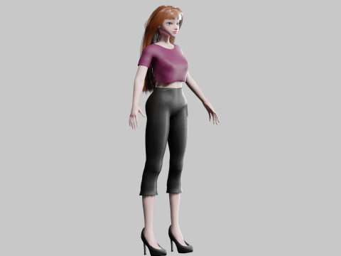 Cute classic Woman V30632 3D Model