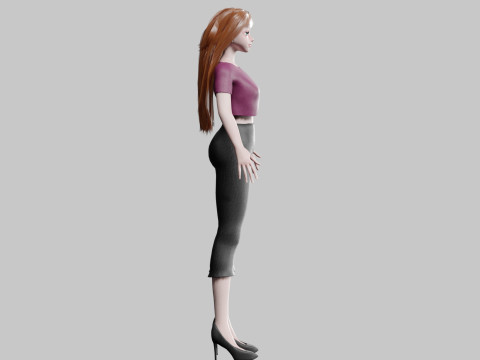 Cute classic Woman V30632 3D Model