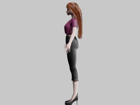 Cute classic Woman V30632 3D Model