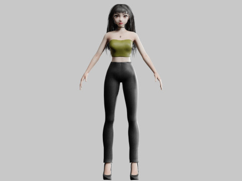 Cute cool woman V30926 3D Model