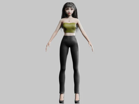 Cute cool woman V30926 3D Model