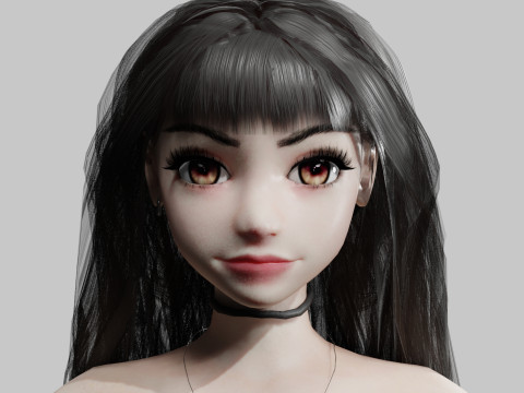 Cute cool woman V30926 3D Model