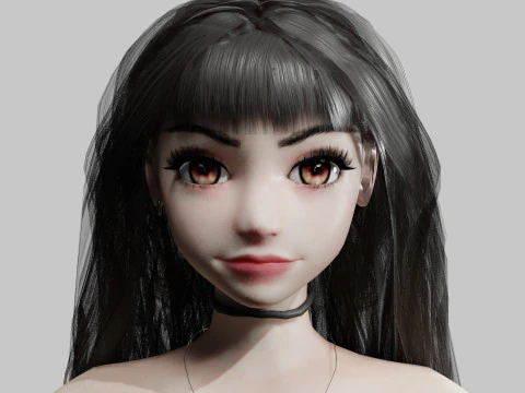 Cute cool woman V30926 3D Model