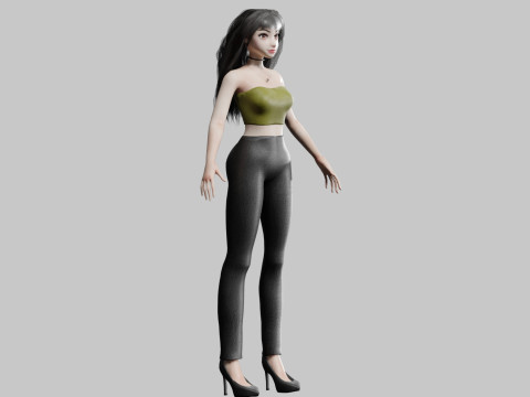Cute cool woman V30926 3D Model