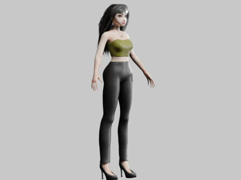 Cute cool woman V30926 3D Model