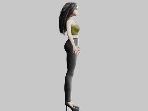 Cute cool woman V30926 3D Model