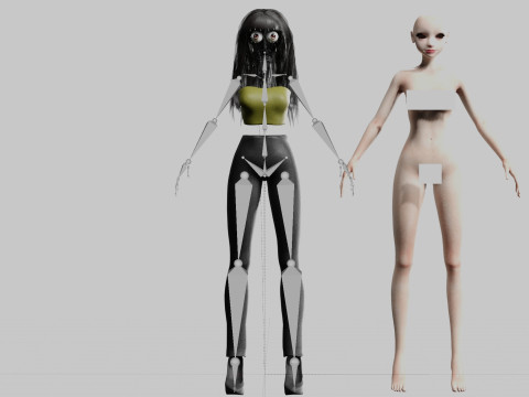 Cute cool woman V30926 3D Model