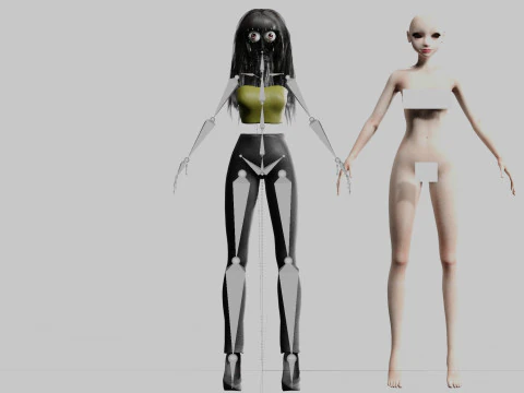 Cute cool woman V30926 3D Model