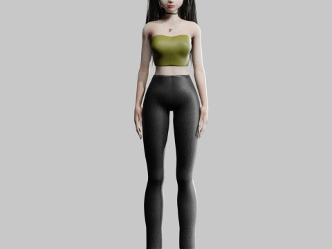 Cute cool woman V30926 3D Model