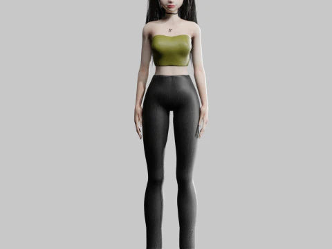 Cute cool woman V30926 3D Model