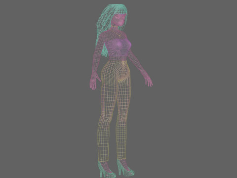 Cute cool woman V30926 3D Model