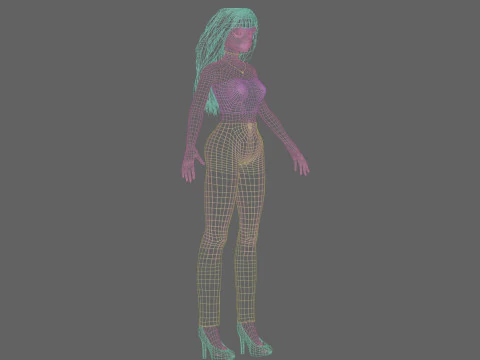 Cute cool woman V30926 3D Model