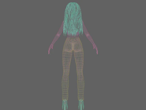Cute cool woman V30926 3D Model