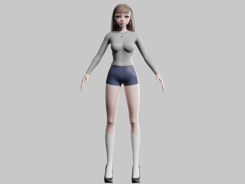 Cute Standard Woman V31901 3D Model