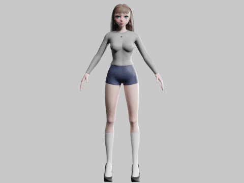 Cute Standard Woman V31901 3D Model