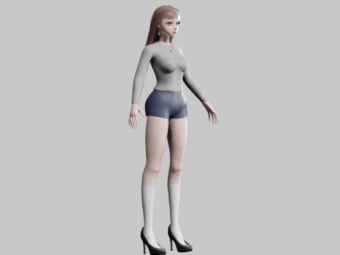 Cute Standard Woman V31901 3D Model