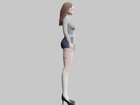 Cute Standard Woman V31901 3D Model