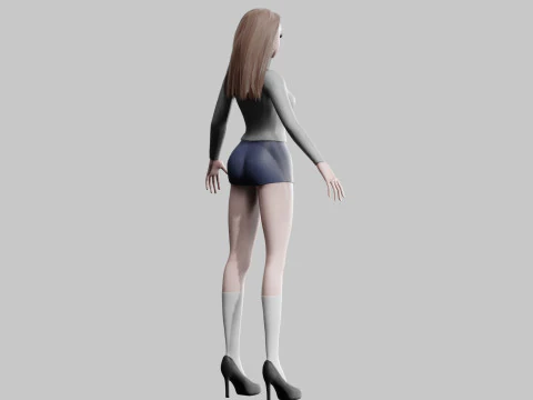 Cute Standard Woman V31901 3D Model