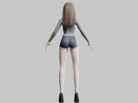 Cute Standard Woman V31901 3D Model
