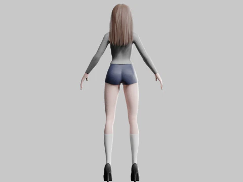 Cute Standard Woman V31901 3D Model