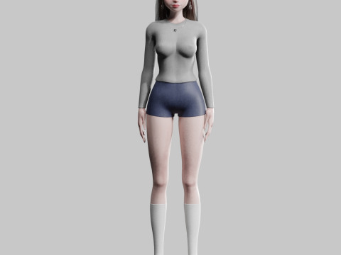 Cute Standard Woman V31901 3D Model