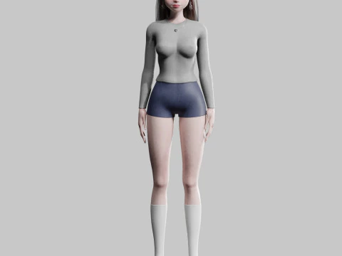 Cute Standard Woman V31901 3D Model