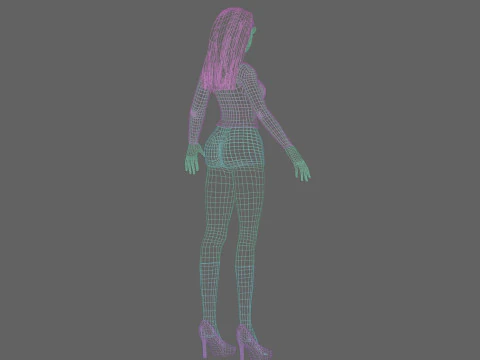 Cute Standard Woman V31901 3D Model