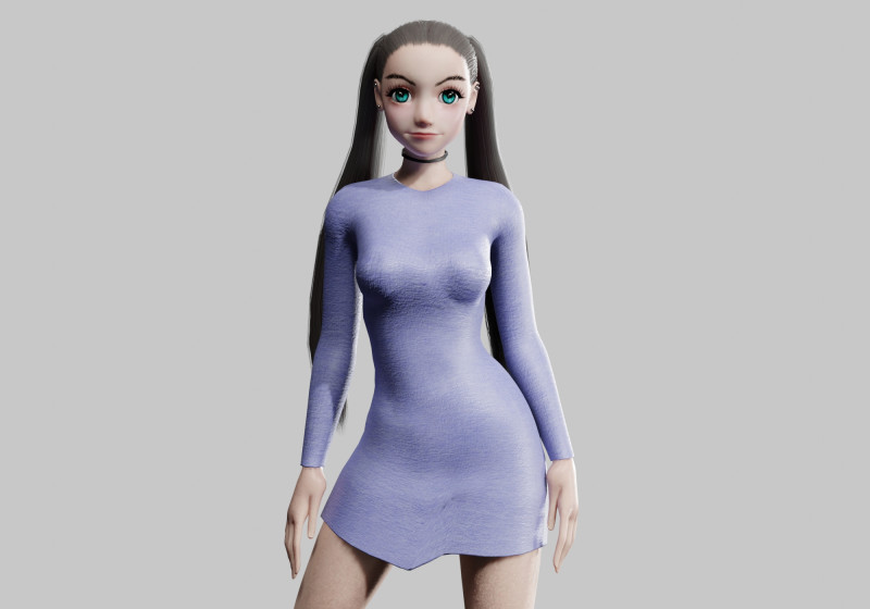 Cute stylized woman V20906 3D मॉडल .c4d .max .obj .3ds .fbx .stl .blend 