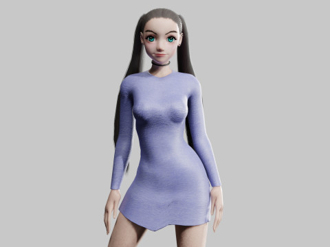 Cute stylized woman V20906 3D मॉडल