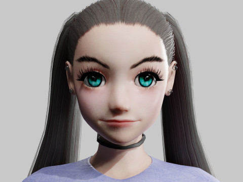 Cute stylized woman V20906 3D मॉडल