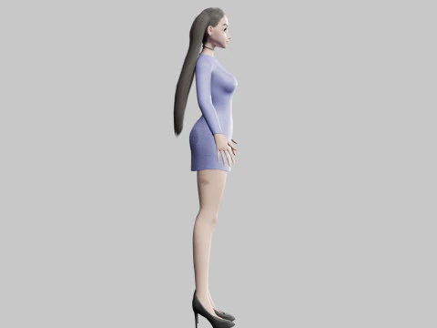Cute stylized woman V20906 3D Model