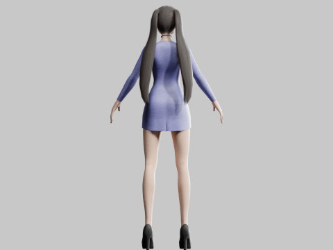 Cute stylized woman V20906 3D मॉडल