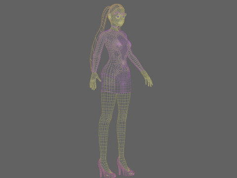 Cute stylized woman V20906 3D मॉडल