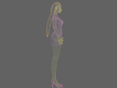 Cute stylized woman V20906 3D Model