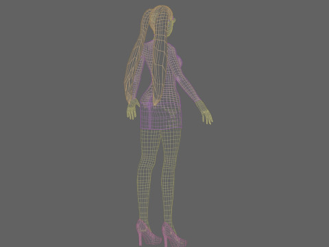 Cute stylized woman V20906 3D मॉडल