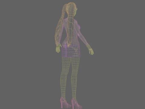 Cute stylized woman V20906 3D Model