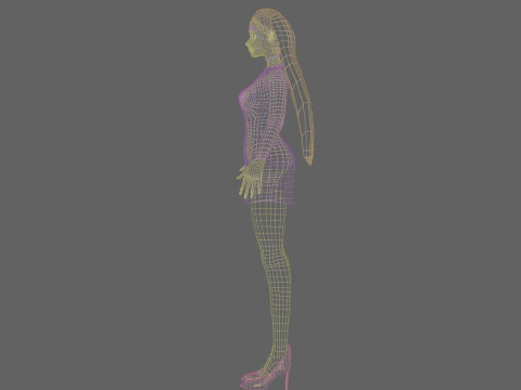 Cute stylized woman V20906 3D Model