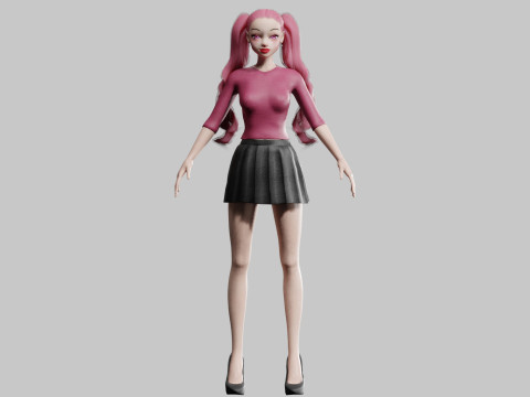 Cute teen woman V32357 3Dモデル