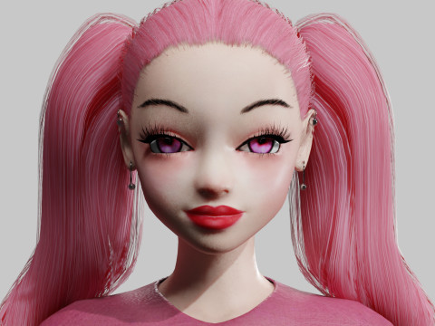 Cute teen woman V32357 3Dモデル