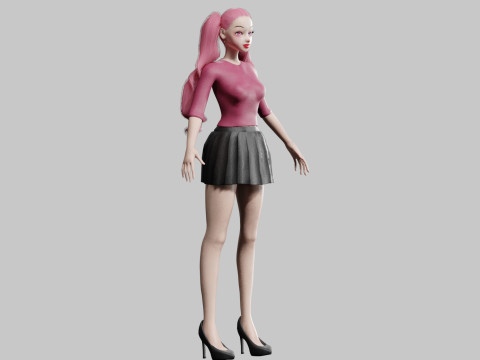 Cute teen woman V32357 3Dモデル
